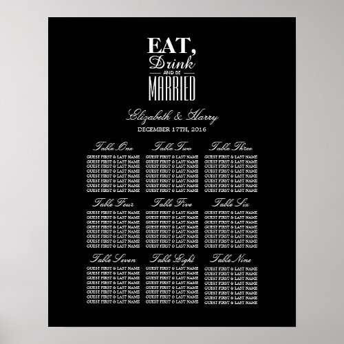 Eat Drink and be Married Wedding Seating Chart