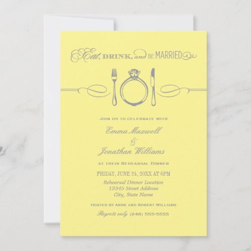 Rehearsal Dinner Invite | Eat Drink and be Married