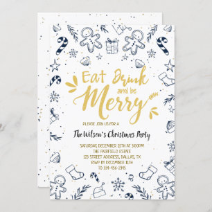 Eat, Drink and Be marry Christmas Party Invitation