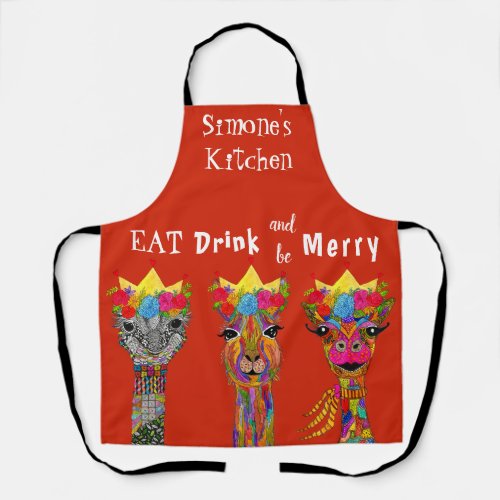 Eat Drink and Be Merry Animals Apron