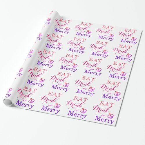 Eat Drink and be Merry _ bee Wrapping Paper