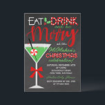 Eat, Drink and Be Merry Chalkboard Christmas Party Invitation<br><div class="desc">Eat,  Drink and Be Merry Chalkboard Christmas Party Invitation. Perfect for your adult holiday party!</div>