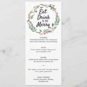 Eat Drink and be Merry Christmas Dinner Menu