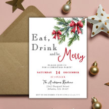 Eat Drink And Be Merry Christmas Drinks Party 