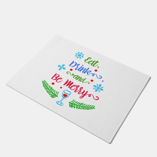 Eat Drink and Be Merry Christmas Holiday ZSSPG Doormat