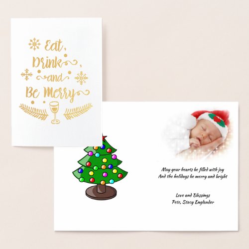Eat Drink and Be Merry Christmas Holiday ZSSPG Foil Card