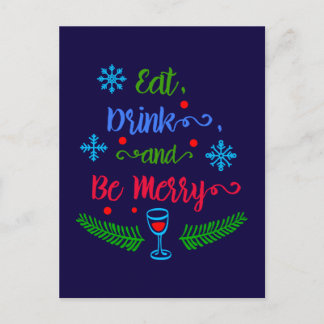 Eat, Drink and Be Merry, Christmas Holiday, ZSSPG Holiday Postcard