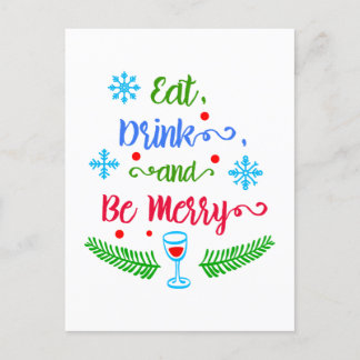 Eat, Drink and Be Merry, Christmas Holiday, ZSSPG Holiday Postcard