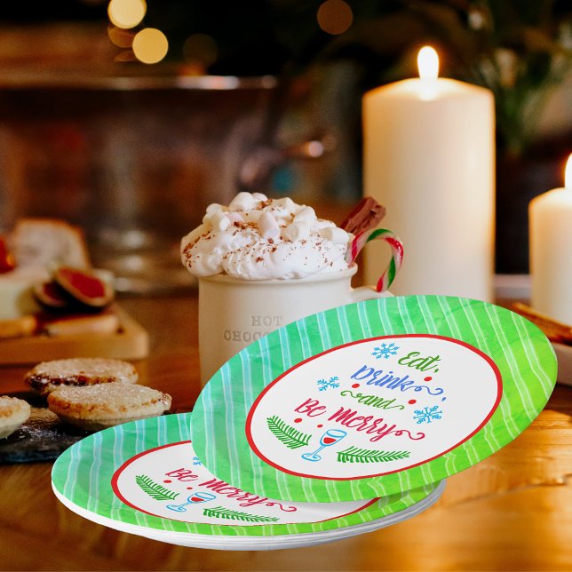 Eat, Drink and Be Merry, Christmas Holiday, ZSSPG Paper Plates (Eat, Drink and Be Merry, Christmas Holiday, ZSSPG Paper Plates)