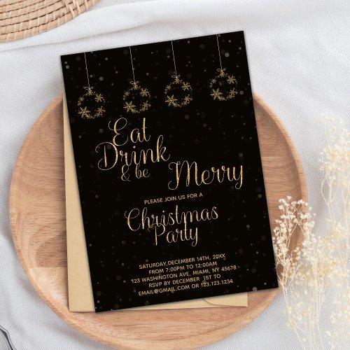 Eat Drink and be Merry Christmas Invitations