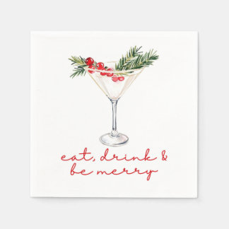 Eat, Drink, and Be Merry Christmas Napkins