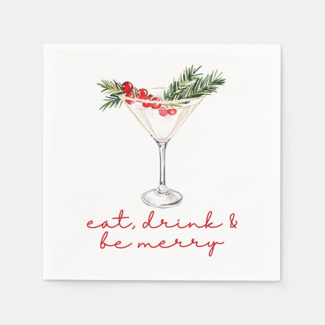 Eat, Drink, and Be Merry Christmas  Napkins (Front)