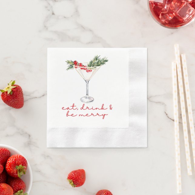 Eat, Drink, and Be Merry Christmas  Napkins (Insitu)
