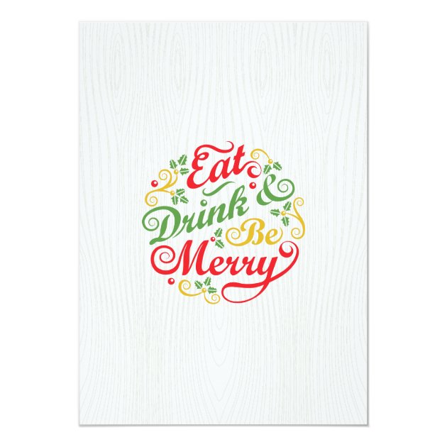 Eat, Drink, And Be Merry Christmas Party III Invitation