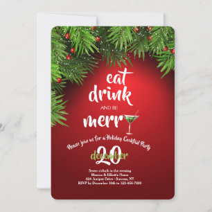 Eat Drink and be Merry Christmas Party Invitation