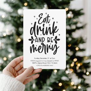 Eat Drink and Be Merry Christmas Party Invitation