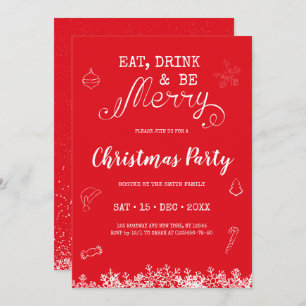 Eat, Drink and be Merry Christmas Party Invitation