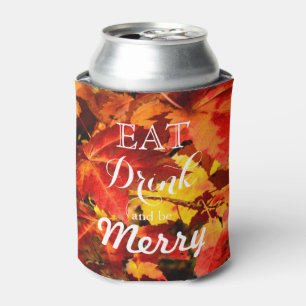 Eat, Drink, and Be Merry Colorful Autumn Leaves Can Cooler