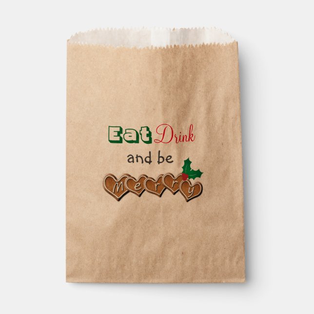Eat, Drink and be Merry Favor Bag (Front)