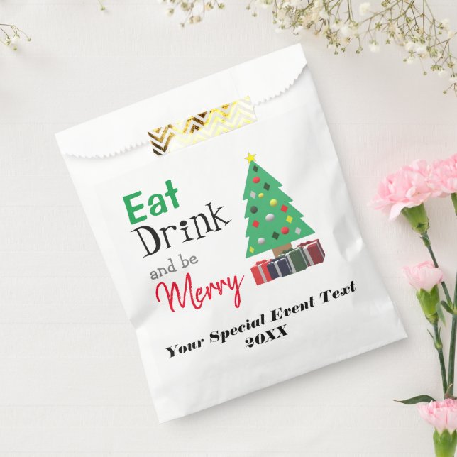 Eat, Drink, and be Merry Favor Bag (Sealed)