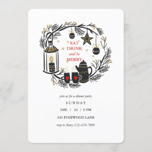 Eat Drink and be Merry Holiday Invitation