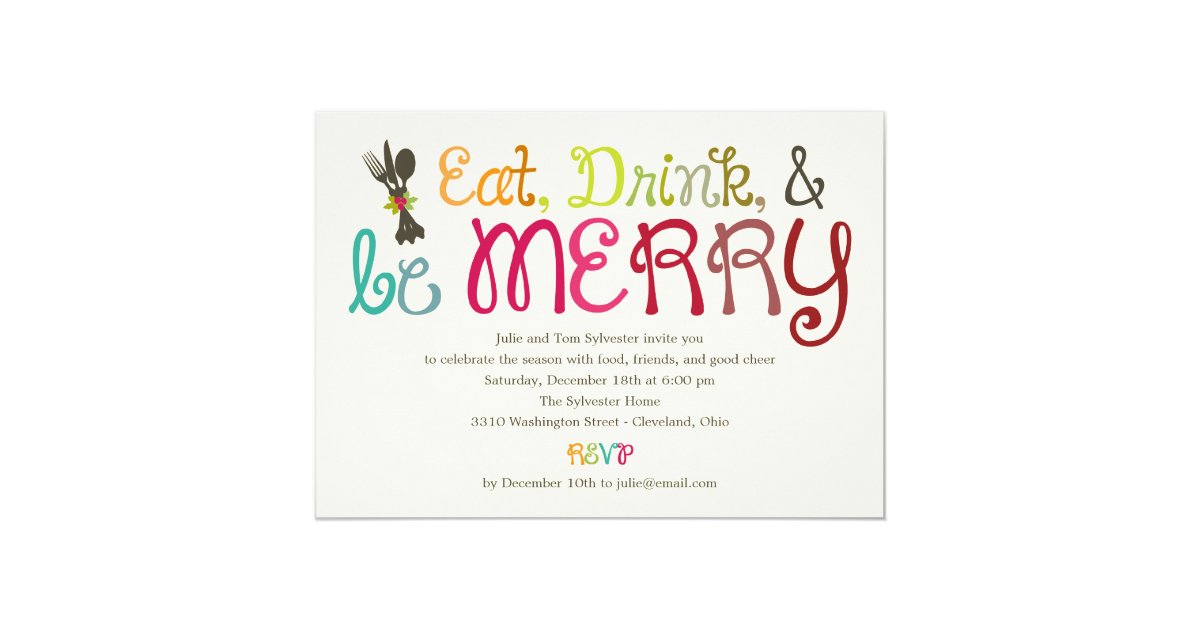 Eat Drink And Be Merry Invitations 6