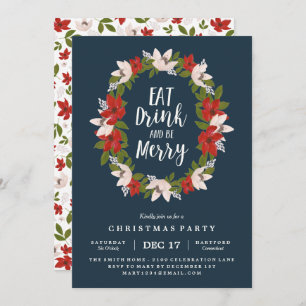 Eat Drink and Be Merry Holiday Party Invitation