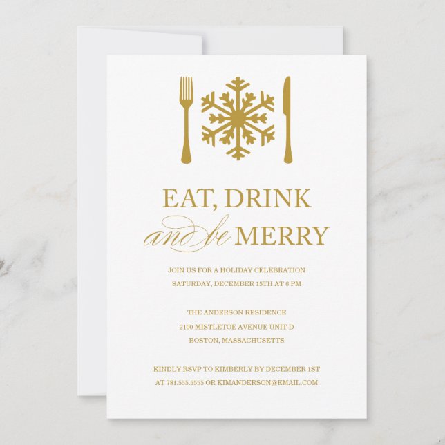EAT DRINK AND BE MERRY | HOLIDAY PARTY INVITATIONS (Front)
