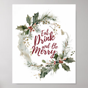 Eat, Drink, and Be Merry Holiday Poster