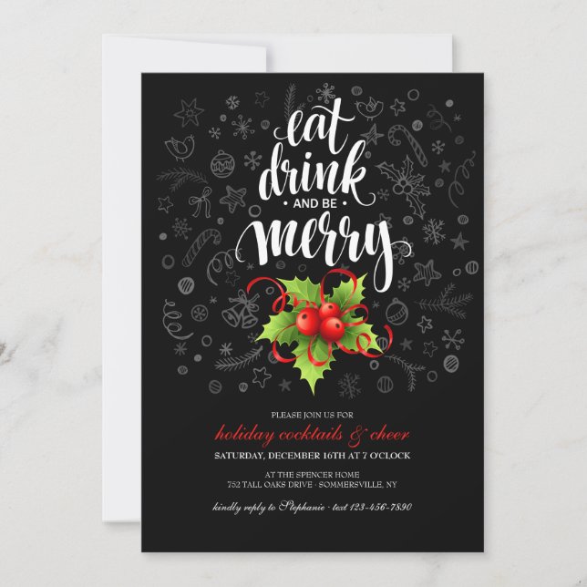 Eat Drink and be Merry Invitation (Front)