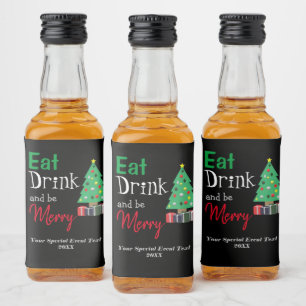 Eat, Drink, and be Merry Liquor Bottle Label