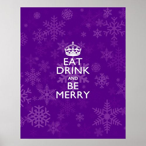 Eat Drink And Be Merry on Purple Keep Calm Decor