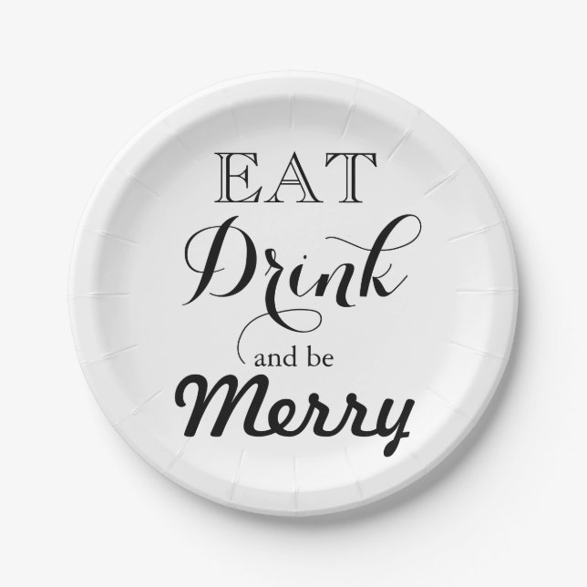 Eat Drink and be Merry Paper Plates (Front)