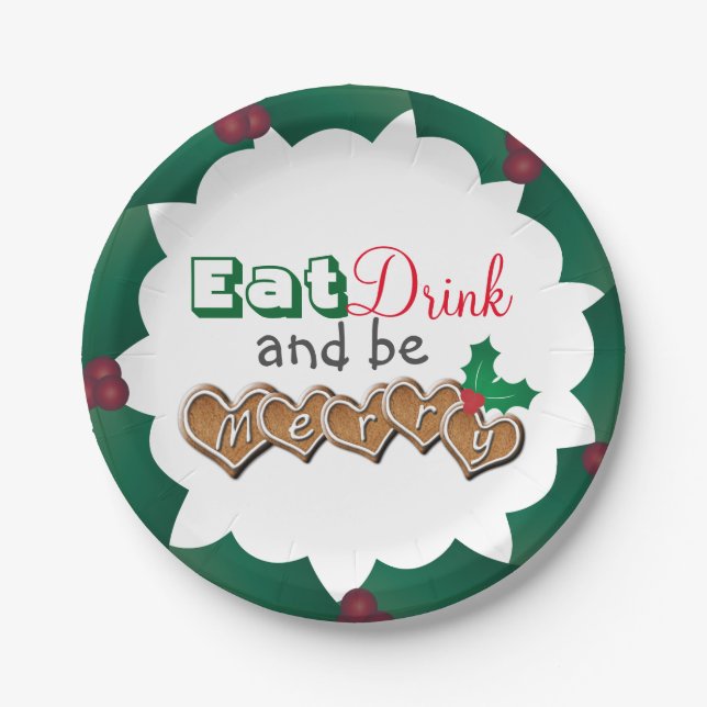 Eat, Drink and be Merry Paper Plates (Front)