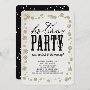 Eat Drink and Be Merry Rustic Holiday Party Invite