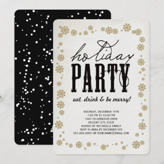 Eat Drink and Be Merry Rustic Holiday Party Invite