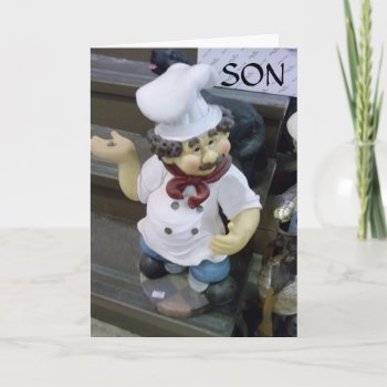 Eat Drink And Be Merry Son On Your Birthday Holiday Card by dagkokid at Zazzle