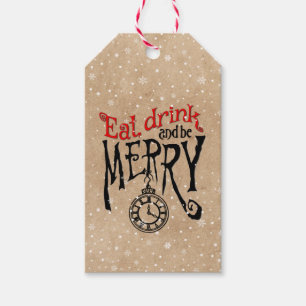 Eat Drink And Be Merry Whimsical Gift Tags