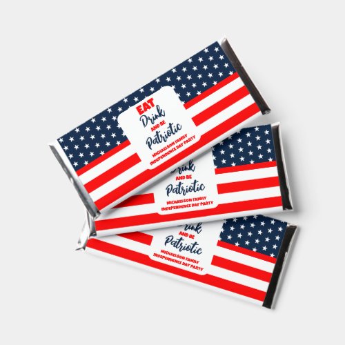 Eat Drink And Be Patriotic 4th of July Hershey Bar Favors