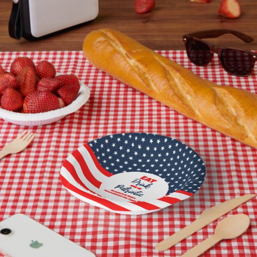 Eat Drink And Be Patriotic 4th of July Paper Bowls