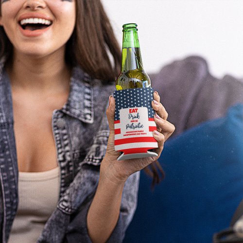 Eat Drink And Be Patriotic 4th of July Seltzer Can Cooler