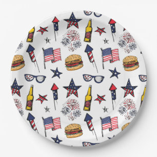 Eat, Drink and Be Patriotic July 4th  Paper Plates