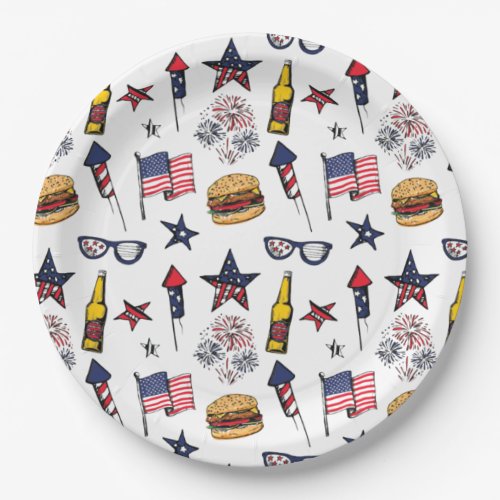 Eat Drink and Be Patriotic July 4th  Paper Plates