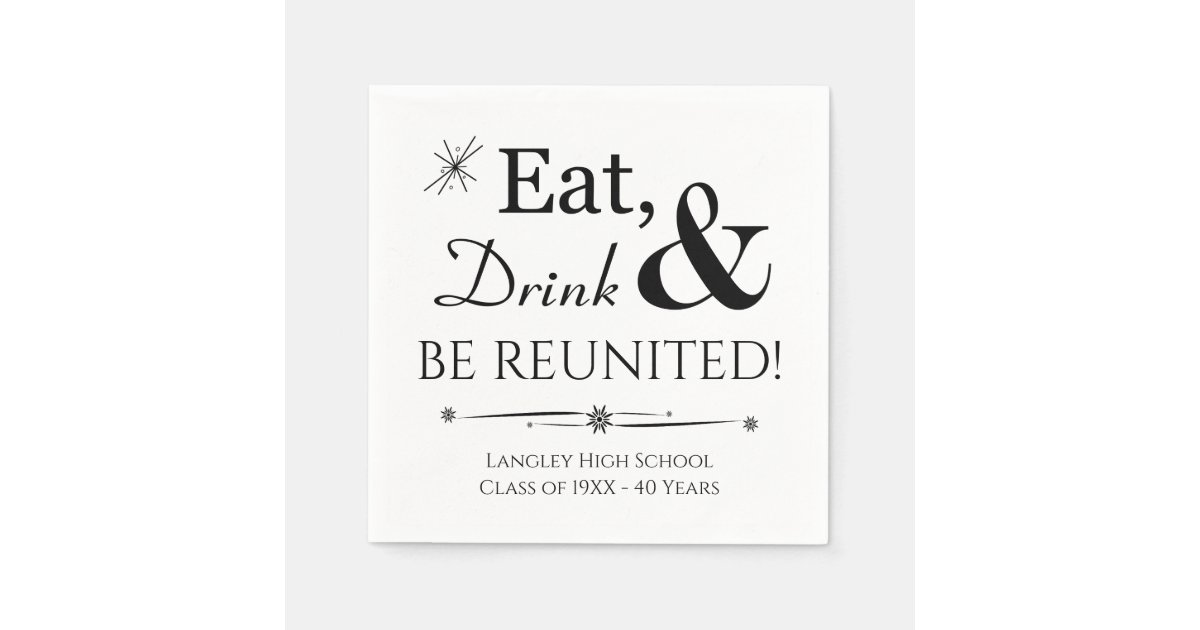 Eat, Drink & Be Reunited Retro Napkins