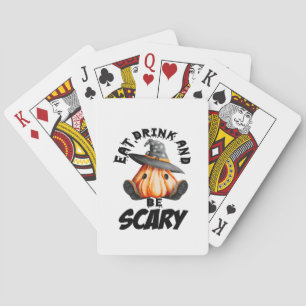 Eat Drink And Be Scared Retro Cool Poker Cards