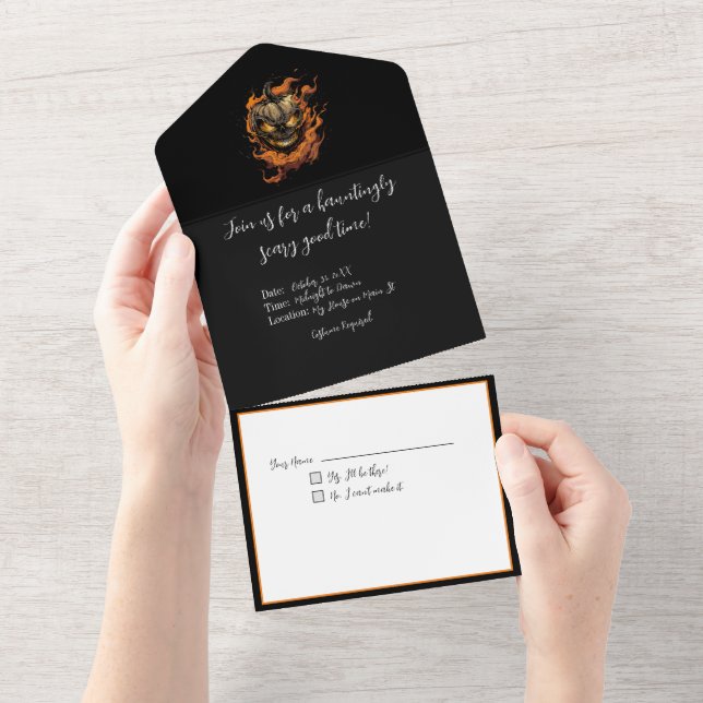 Eat, Drink and Be Scary! All In One Invitation (Tearaway)