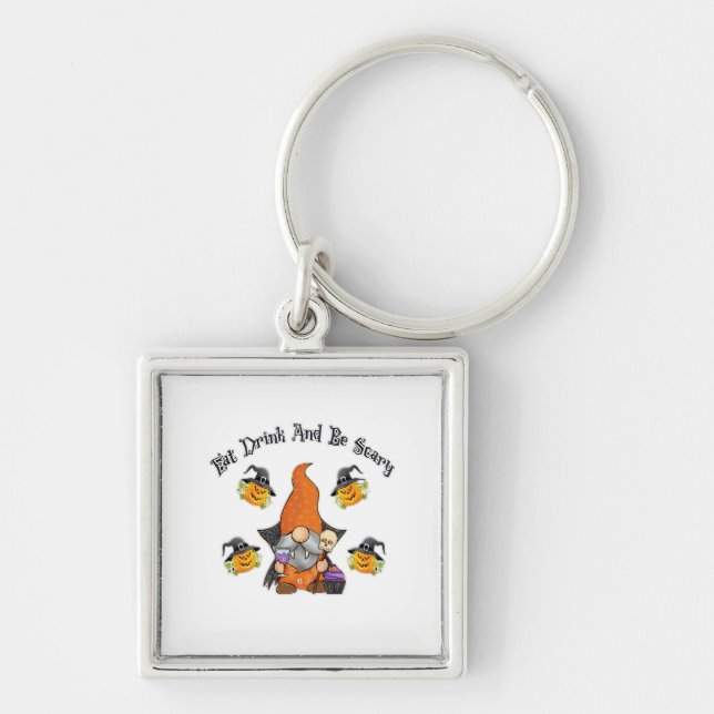 Eat Drink And Be Scary Basic Casual Keychain (Front)