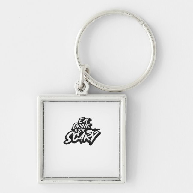 Eat Drink And Be Scary Basic Clean Keychain (Front)