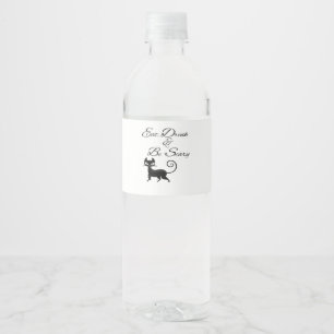Eat Drink And Be Scary Cat Funny Cute Spooky Hallo Water Bottle Label