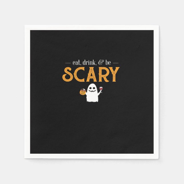 Eat Drink And Be Scary Classic Aesthetic Unique Napkins (Front)
